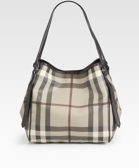 Burberry Small Cantebury Smoked Check Tote Bag in Beige - Lyst