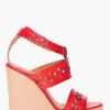 Chloé Red Laser Cut Wedges in Red - Lyst