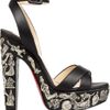 Christian Louboutin Exvota 140 Metalappliqué Leather Sandals in Black - Lyst