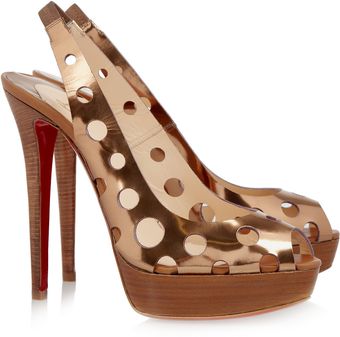 Christian Louboutin Ginza 140 Cutout Leather Slingbacks - Lyst