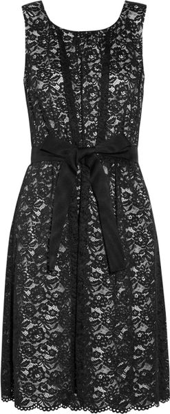 Dkny Stretchlace Dress in Black - Lyst