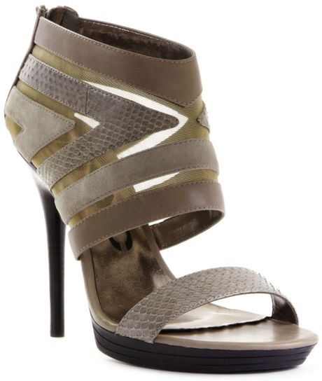 Dkny Sasha High Heel Sandals in Gray (pebble) - Lyst