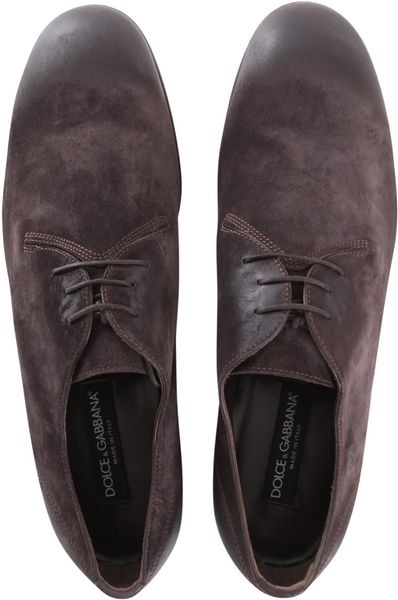 Dolce & Gabbana Distressed Suede Shoes in Brown for Men - Lyst