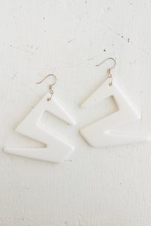 Free People Vintage White Geomtric Dangle Earrings - Lyst