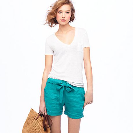 J.crew Linen Bow Short in Blue (oceanfront) - Lyst