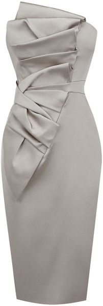 Karen Millen Romantic Mamma Mia Dress in Silver (champagne) - Lyst