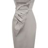 Karen Millen Romantic Mamma Mia Dress in Silver (champagne) - Lyst