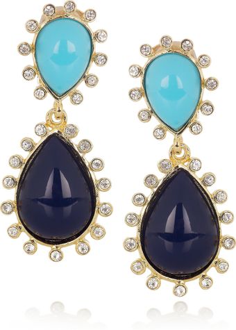  22karat Goldplated Crystal Clip Earrings 