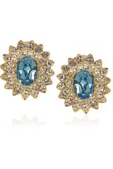 Kenneth Jay Lane 22karat Goldplated Swarovski Crystal Earrings