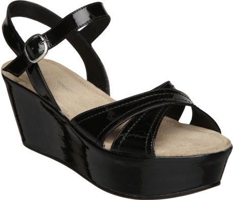 Pied A Terre Lesia Flatform Wedge Sandals in Black - Lyst