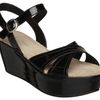 Pied A Terre Lesia Flatform Wedge Sandals in Black - Lyst