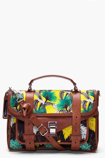 Proenza Schouler Floral Yellow Ps1 Medium Satchel - Lyst