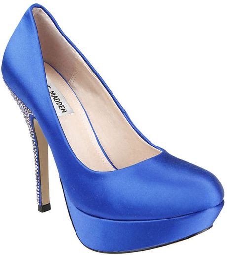 Steve Madden Partyyr Platform Pumps in Blue (blue satin) | Lyst