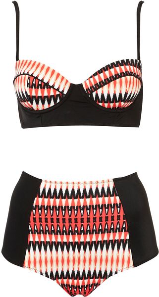 Topshop Red Stained Glass Print Bikini - Lyst