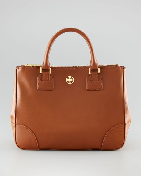 Tory Burch Doublezip Tote in Brown (luggage) - Lyst