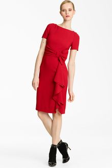 Valentino Side Drape Stretch Cady Dress - Lyst