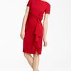 Valentino Side Drape Stretch Cady Dress in Red - Lyst