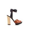 Zara Laminated Heel Sandal in Brown (two-tone) - Lyst