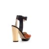 Zara Laminated Heel Sandal in Brown (two-tone) - Lyst