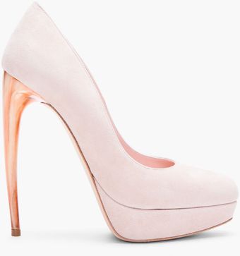 Pale Pink Suede Pumps 