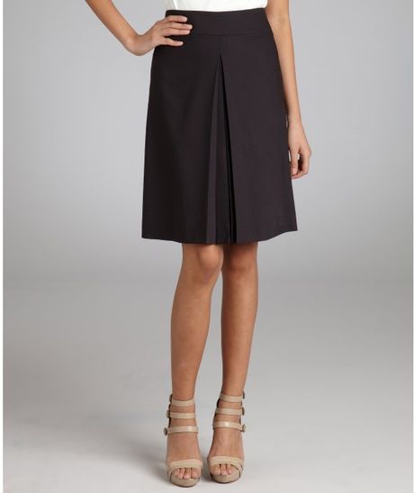 Celine Brown Wool Blend Front Pleated Skirt in Brown - Lyst