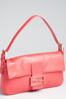 Fendi Pink Leather Logo Buckle Baguette - Lyst