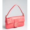Fendi Red Leather Logo Buckle Baguette in Pink (red) - Lyst