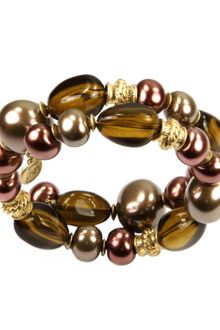 Jones New York Gold Tone Two Row Beaded Coil Bracelet - Lyst