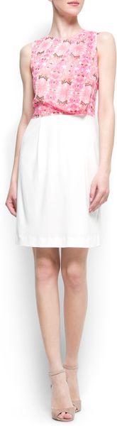 Mango Combi Cocktail Dress in Pink (ow) - Lyst