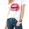 Markus Lupfer Painted Lip Tee in White - Lyst