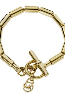 Michael Kors Gold Tone Bead Chain Bracelet - Lyst