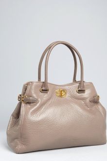 Miu Miu Clay Leather Buckle Detail Tote - Lyst
