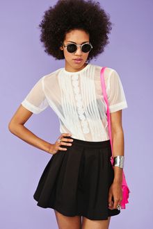 Nasty Gal Sheer Floral Blouse - Lyst