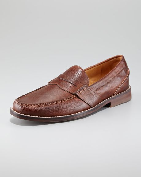 Sperry Top-sider Pebbled Leather Penny Loafer in Brown for Men (chestnut) - Lyst