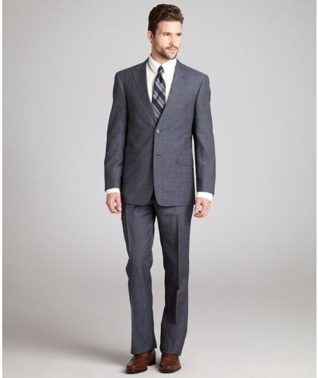 Tommy Hilfiger Navy Glen Plaid Woollinen Rains 2button Suit with Flat Front Pants in Blue for Men (navy) - Lyst