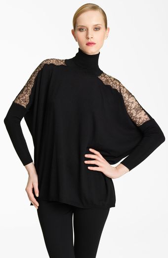 Valentino Lace Detail Turtleneck - Lyst