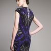 Alexander Mcqueen Butterfly Capsleeve Dress in Blue (navy multi) - Lyst