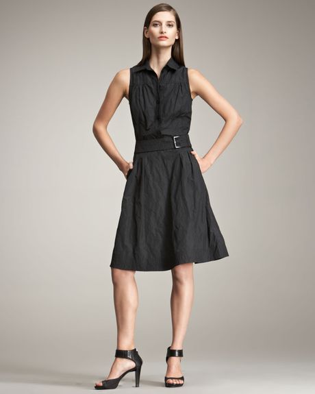 Armani Sleeveless Shirtdress in Black (midngt) - Lyst