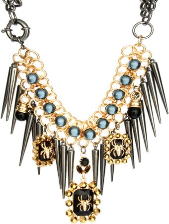 Asos Asos Premium Spider Jewel Spike Necklace - Lyst