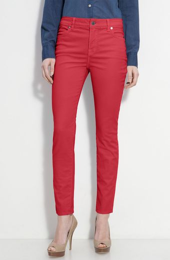 Blue Essence Skinny Twill Ankle Jeans - Lyst