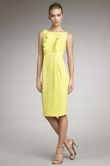 Carolina Herrera Ruffled Crepe Dress - Lyst