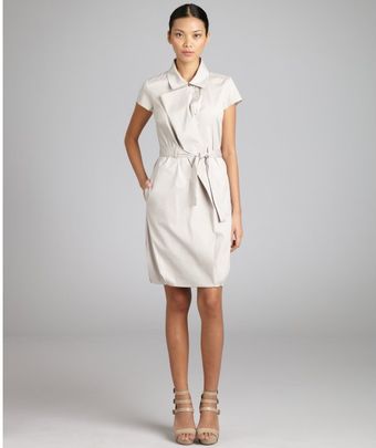 Celine Grey Stretch Cotton Bubble Hem Dress - Lyst