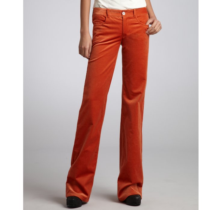 burnt orange flowy pants