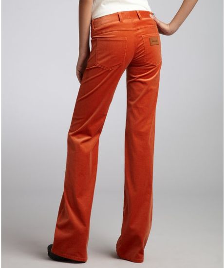 burnt orange flowy pants