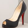 Christian Louboutin Very Prive Satin Platform Pump in Black (black w black toe) - Lyst
