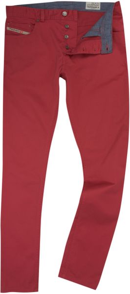Diesel Skinny Tepphar Jeans in Red for Men (raspberry) - Lyst