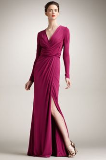 Elie Saab Long-Sleeve Jersey Gown - Lyst