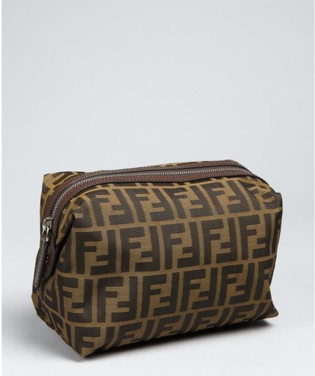 Fendi Tobacco Zucca Canvas Zip Travel Pouch in Brown for Men (tobacco) - Lyst