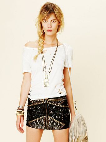 Free People Rattlesnake Mini Skirt - Lyst