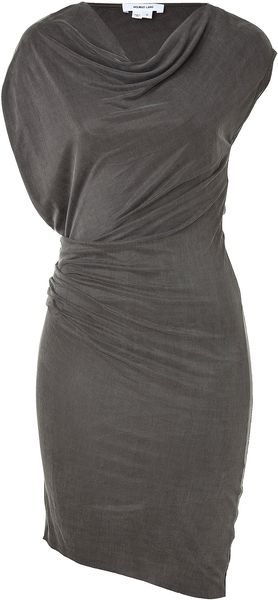  Storm Grey Draped Shale Jersey Dress 
